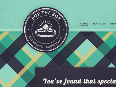 Pop The Box blue branding consultant engagement lobster logo plaid vintage website wedding