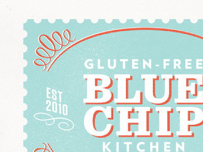Blue Chip Stamps bakery blue chip branding gluten free illustration kitchen logo stamp texture