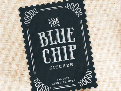 Blue Chip Kitchen bakery branding gluten free logo ornament phaeton retro texture vintage vitesse western