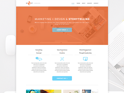 Site Work business clean design flat icons landing page layout portfolio simple web design website white