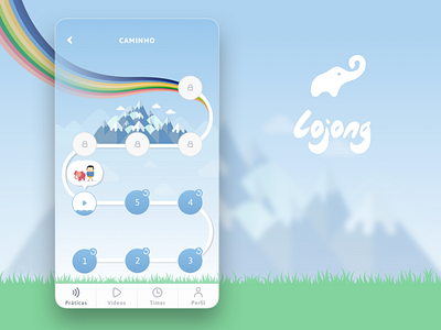 The path - single screen for meditation app app colorful design ios landscape lojong meditation mountain ui ux