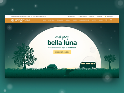 Bella Luna Spring - Special homepage for adagio.com design full moon illustration moon ui