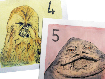Star Wars Countdown chewbacca countdown fan art illustration jabba movie painting personal work star wars