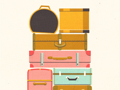 Vintage Luggage collection digital illustration illustrator luggage print travel vector vintage
