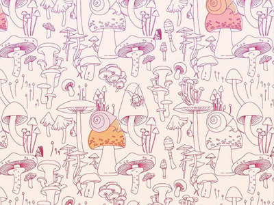 New pattern Mushrooms forest forest critters mushroom pattern surface design surface pattern design