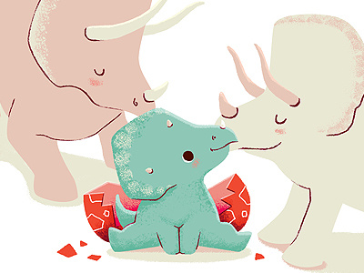Baby Triceratops baby character design dinosaur kids illustration triceratops