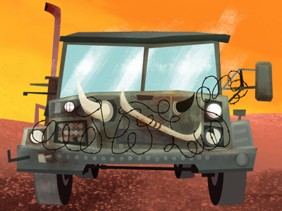 Truck adventure animated animation exciting fun illustration old west rewfoe short film western