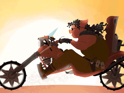 Pig on a bike