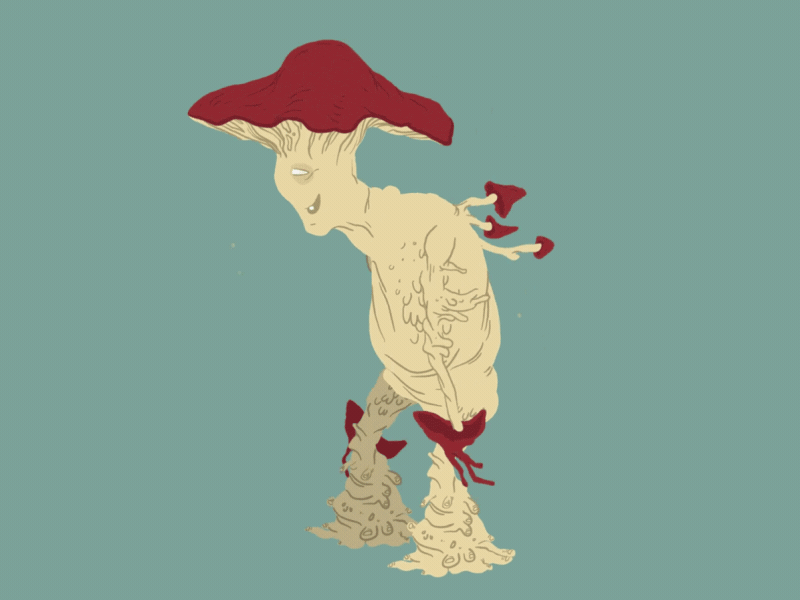 Monster Mushroom aftereffects animation cute drawing fun gif gif animated illustration mushroom rewfoe