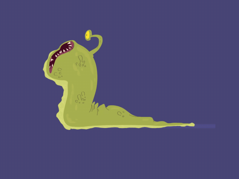 Monster Slug animation cute drawing fun gif gif animated illustration monster rewfoe