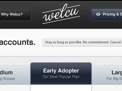 Pricing Welcu: UPDATE b black blue grey icon menu pricing