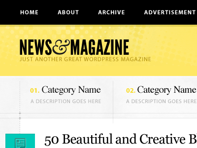 News&Magazine green theme typography wordpress yellow