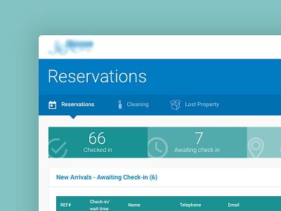 Reservation system dashboard booking dashboard guests hotel management material ui ux