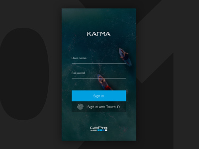 Daily UI - GoPro Karma drone mobile login
