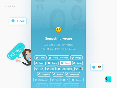 Something wrong – Mirror Emoji Keyboard app cartoon concept design emoji illustration interaction ios keyboard mirror stickers