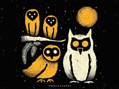 09. Owl 🦉- Moral Laurel's Inktober digital illustration halloween inktober inktober2020 ipadpro moral laurel inktober owl owl drawing owl illustration owls procreate prompt list spooky