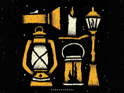 21. Lantern 🕯 - Moral Laurel's Inktober candle digital illustration flashlight halloween halloween inktober inktober inktober2020 ipadpro ipadprocreate lantern moral laurel inktober mustard yellow promptlist spooky street lamp street light