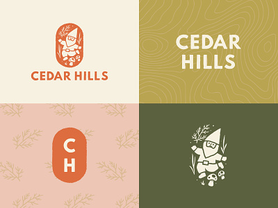 Cedar Hills Apartments Branding & Identity apartment branding apartment identity apartment logo branding cedar dancing gnome gnome gnome branding gnome drawing gnome illustration gnome logo handdrawn gnome handdrawn logo handlettered logo handlettering identity illustration lettering portland portland or