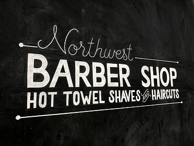 Northwest Barber Shop hand-painted sign barber barbershop handlettering handpainting lettering northwest nw painting signage signpainting