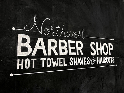 Northwest Barber Shop hand-painted sign