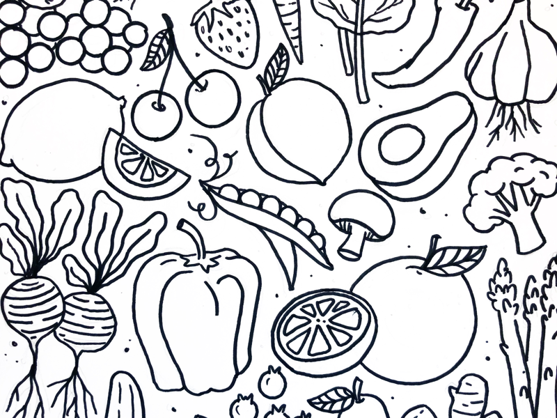 Fruits and veggies pattern by Laurel Fisher on Dribbble
