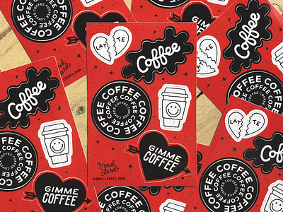 ‘Gimme Coffee’ Sticker Sheet caffeine coffee diecutstickers latte lettering love seattle sticker sheet stickers