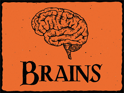 B is for Brains brains halloween handletter handlettering illustration illustrator inktober inktober2018 lettering lineart spooky typography