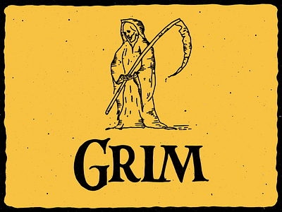 G is for Grim death grim halloween handlettering illustration inktober lettering serif spooky typography yellow