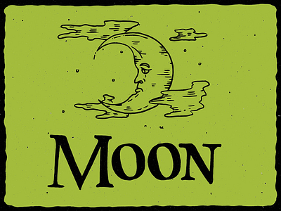 M is for Moon alphabet green halloween handlettering illustration inktober lettering moon reteo typography