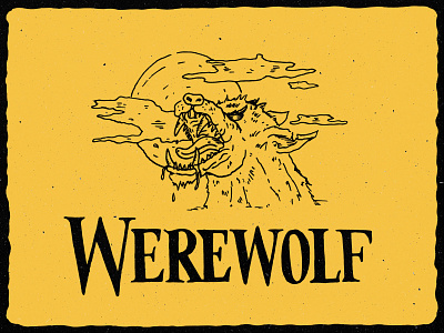 W is for Werewolf alphabet color creature halloween handlettering handmade illustration illustrator inktober lettering spooky typography werewolf