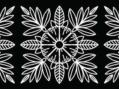 Flower Tile americana black black and white bw design flash art floral flower flower illustration illustration illustrator leaves line art pattern procreate symmetry tattoo tattoo flash tile white