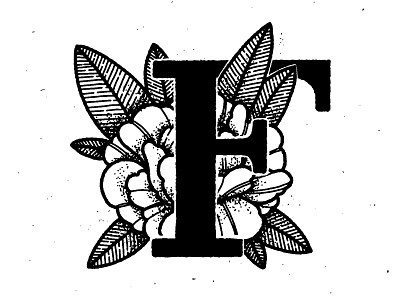 Fisher Family Monogram americana black and white crest crest logo death design f family floral flower handletter handlettering handmade illustration lettering monogram tattoo the letter f type typography