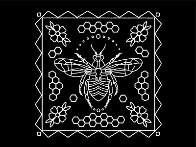 Honeycomb bee bees black and white bw drawing flowers handmade honey honeycomb illustration illustrator pattern procreate symmetrical symmetry tattoo tattoo art tattoo flash tile