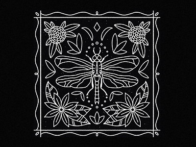 DragonFly black and white bugs dahlia design dragonfly flash floral flowers illustration illustrator insects lily line art nature neature pattern procreate rose symmetry tile