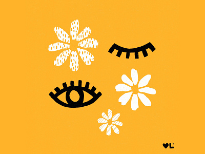 Days Eyes abstract daises design eyeball eyes flowers garden illustration nature pattern texture yellow
