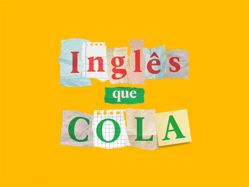 Inglês que Cola babbel cola cut out cutouts gif ingles intro screen logo motion portugues recortes