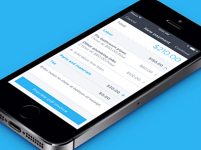 Breezeworks payments app design interface invoice ios list mobile payments price ui ux visual
