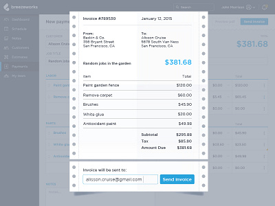 Breezeworks Invoice