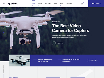 Quadron | Multipurpose Drone WordPress Theme aerial photography drone drone photography media photography quadcopter video production videographer videography wedding woocommerce