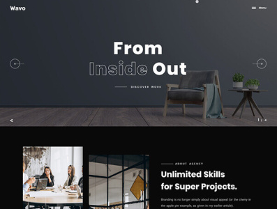 Wavo - Creative Portfolio & Agency WordPress Theme agency creative landing page minimal modern multipurpose one page responsive wordpress