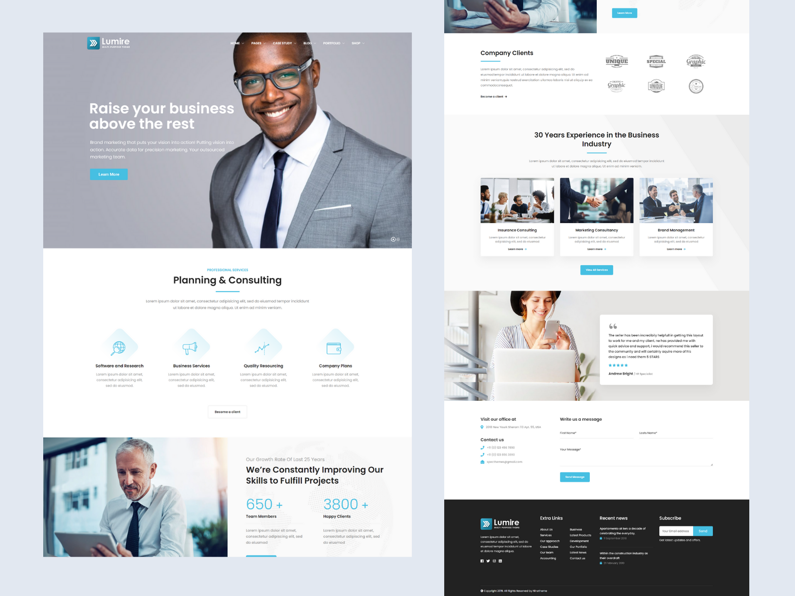 Lumire - Responsive Business WordPress Theme by Ninetheme on Dribbble