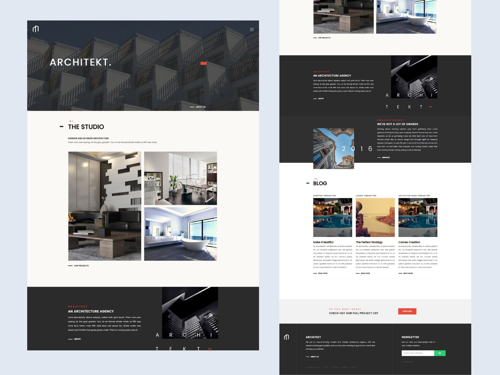 Architekt - Responsive Architecture Theme by Ninetheme on Dribbble