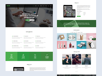 Meder - One Page Simple WordPress agency business clean design gallery minimalist modern one page parallax personal portfolio responsive resume rtl webdesign website wordpress