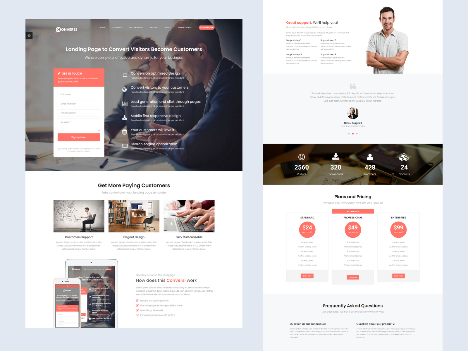 Conversi - Professional Conversion WordPress Landing Page by Ninetheme ...