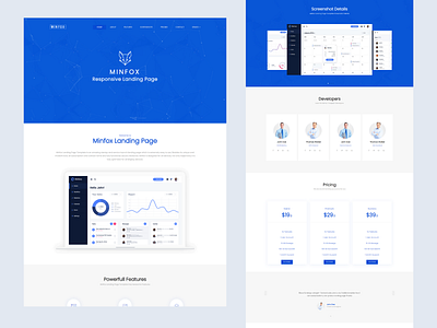 Minfox - Software Landing Page WordPress Theme android app app store business clean landing page marketing mobile app one page rtl saas software startup technology webdesign website