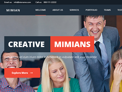 Mimian - Multipurpose One Page WordPress Theme business clean corporate creative flat gallery html5 ios8 retina services simple video