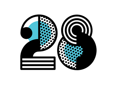 Flywheel's 28 Days of Design Identity 80s geometric giveaway identity logo mark numbers pattern pop art type