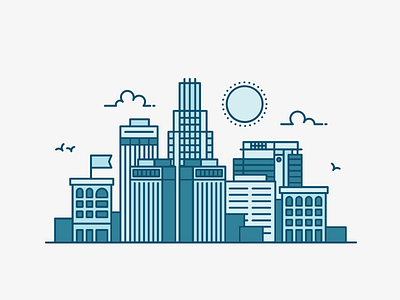 Omaha Skyline architecture buildings icon iconography illustration nebraska omaha skyline vector