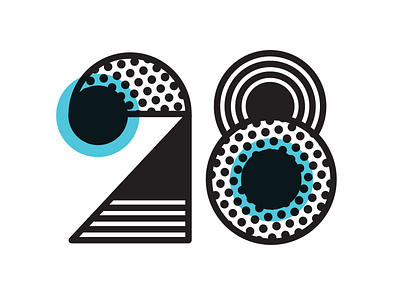 Alternative Concept 2 - Flywheel's 28 Days of Design Identity 80s geometric giveaway identity logo mark numbers pattern pop art type