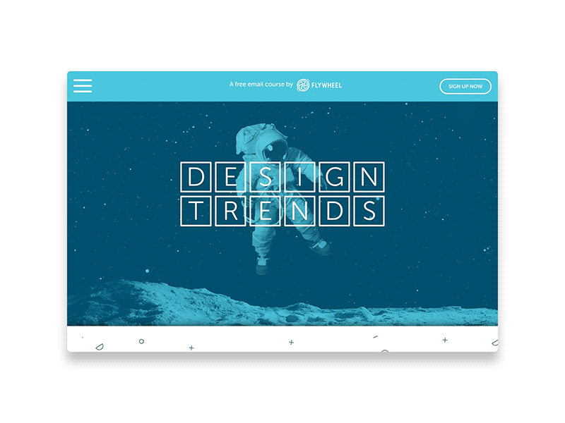 2017 Design Trends - Microsite course design trends duotone microsite one page parallax sticky nav website